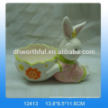 Large handpainting easter rabbit ceramic cookie jars for Easter day